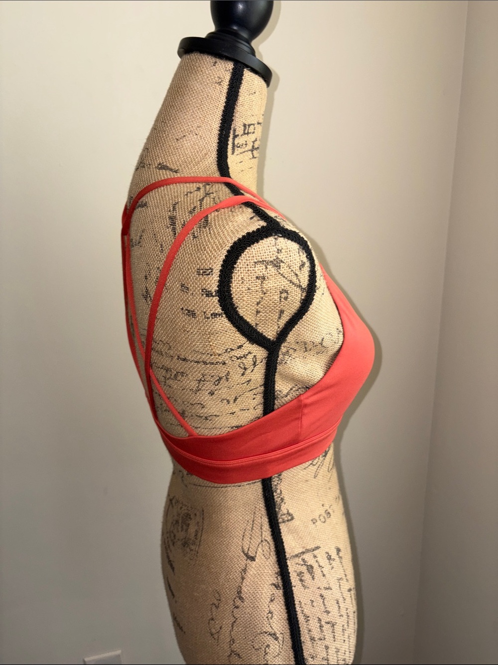 Women's Seamless V-Neck Low Impact Sports Bra - Coral - Picture 3 of 7